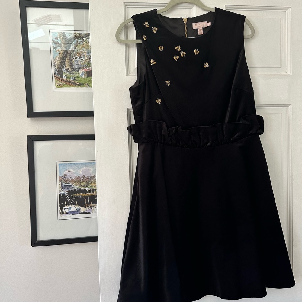 Black Sleeveless Dress with Embellishments